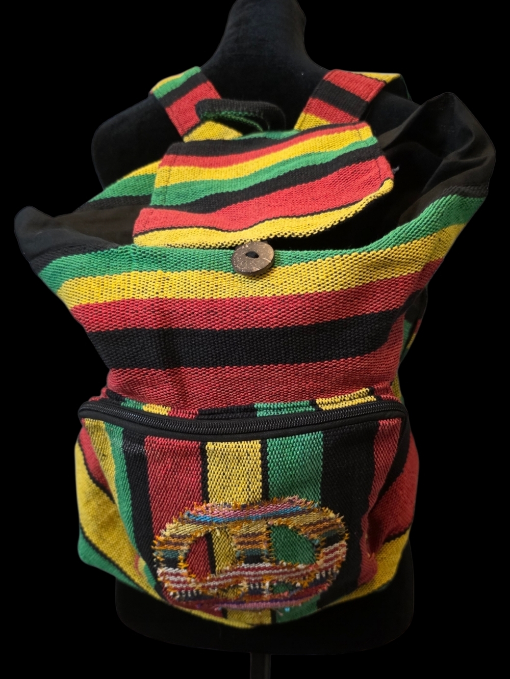 🇯🇲90s Rasta Colors Cotton Backpack - Picture 8 of 8
